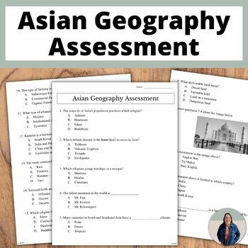 Preview of Asia Geography Assessment for World Geography