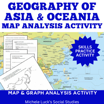Preview of Asia and Oceania Geography Introduction Atlas Mapping Data Analysis Activity