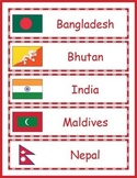 Asia Geography Word Wall Bulletin Board