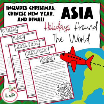 Preview of Asia Holidays Around the World Packet for Diwali, Christmas, & Chinese New Year