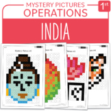 Asia - India Math Mystery Pictures Grade 1: Operations