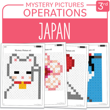 Preview of Asia - Japan Math Mystery Pictures Grade 3: Operations