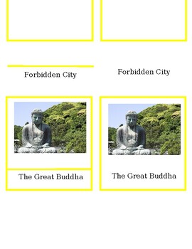 Preview of Asia Landmarks Nomenclature cards