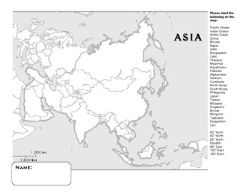 Asia Map by Days of Yore | TPT