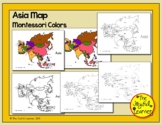Asia Map (Montessori Colors) Printable - Includes tracing sheets