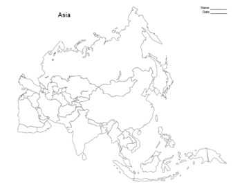Asia Map Worksheet by The Harstad Collection | Teachers Pay Teachers