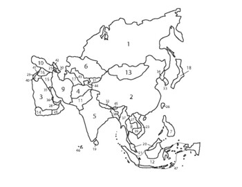 Blank Maps Of Asia Teaching Resources | Teachers Pay Teachers