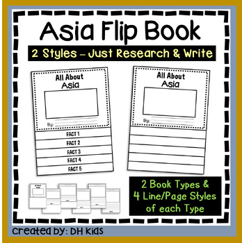 Preview of Asia Report, Writing about Continents, Asia Flip Book Research Project