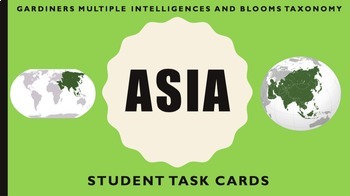 Preview of Asia Studies Task Cards - Multiple Intelligences and Blooms Taxonomy