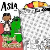 Asia Word Search Puzzle Countries of Asia Geography Word S