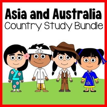 Preview of Asia and Australia Country Study Bundle | 22 countries included | 50% off
