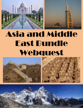 Preview of Asia and Middle East Webquest Bundle Using Google Maps Digital