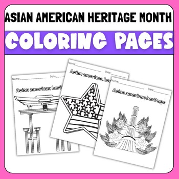 Preview of Asian American Heritage Coloring Pages,Craft-Activitis Coloring sheets Printable