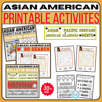 Preview of Asian American Heritage Month Activities BUNDLE, Word Search, Bulletin Board