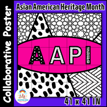 Preview of Asian American Heritage Month Collaborative Poster - AAPI Fun Coloring Project