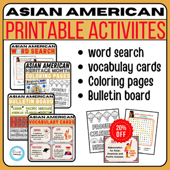 Preview of Asian American Heritage Month Coloring pages,word search,bulletin board BUNDLE