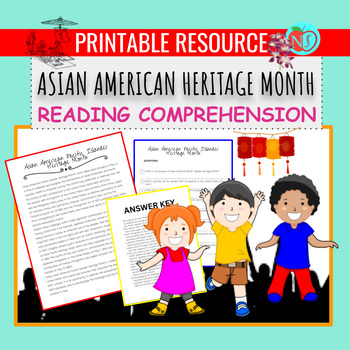 Preview of Asian American Heritage Month Reading Comprehension History Worksheet/Questions
