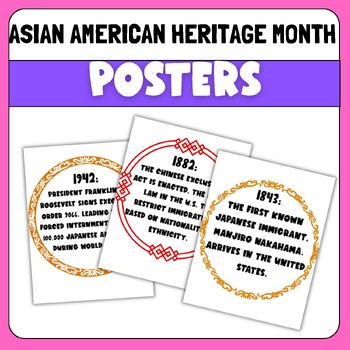 Preview of Asian American Heritage Posters bulletin Board, Classroom decore Craft-Activitis