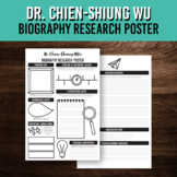 Asian American History Biography Poster for Dr. Chien-Shiung Wu