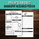 Asian American History Biography Poster for Philip Vera Cruz