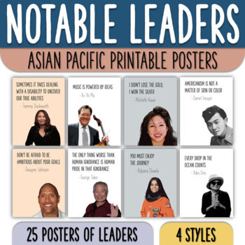 Preview of Asian American Native Hawaiian Pacific Islander AAPI Heritage Leaders Posters