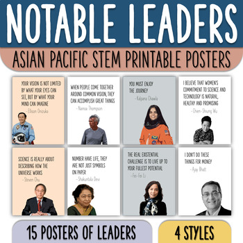 Preview of Asian American Hawaiian Pacific Islander Heritage AAPI STEM Leader Posters