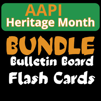 Preview of Asian American Pacific Heritage Month Bulletin Board Bundle | AAPI Flash Cards