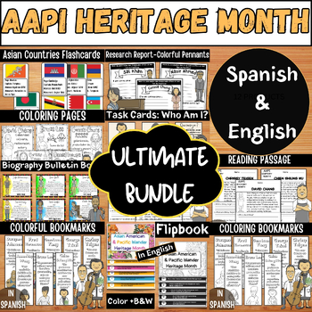 Preview of Asian American & Pacific Heritage Month Ultimate Bundle in ENGLISH & SPANISH