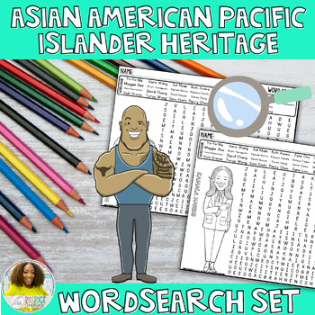 Preview of Asian American Pacific Island Heritage: Wordsearch Set