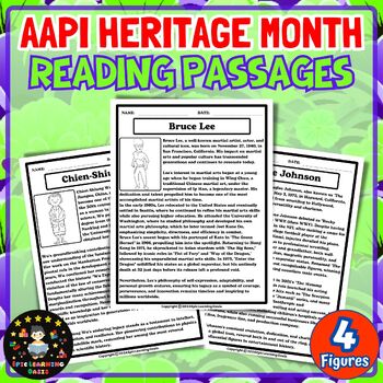 Preview of Asian American Pacific Islander Biography Reading Passages | Reading Activity