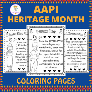Preview of Asian American Pacific Islander Coloring Pages | Famous AAPI Leaders Sheets