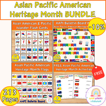 Preview of Asian American & Pacific Islander Country Flags Banner Flash Card Bulletin Board