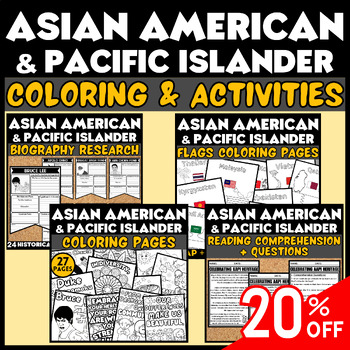 Preview of Asian American Pacific Islander Heritage Month Activities: Coloring, Reading ...