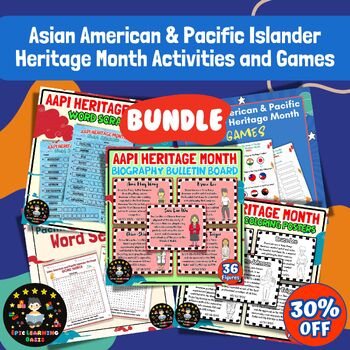 Preview of Asian Pacific American Heritage Month Activities and Fun Games BUNDLE