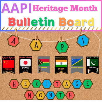 Preview of Asian American Pacific Islander Heritage Month Bulletin Board | Countries Flags