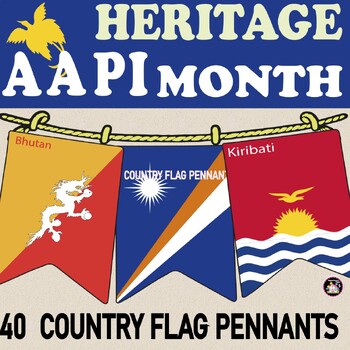 Preview of colored Asian American-Pacific Islander Heritage Month Celebration Flag Pennants