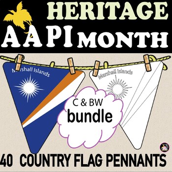 Preview of Asian American & Pacific Islander Heritage Month Celebration Flag Pennants C/BW