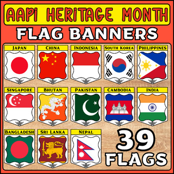 Preview of Asian American Pacific Islander Heritage Month Flag Bulletin Board, AAPI Month