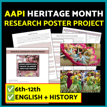Preview of Asian American Pacific Islander Heritage Month Research Biography Poster Project
