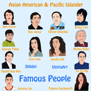 Preview of Asian American Pacific Islander Heritage month clipart Famous People