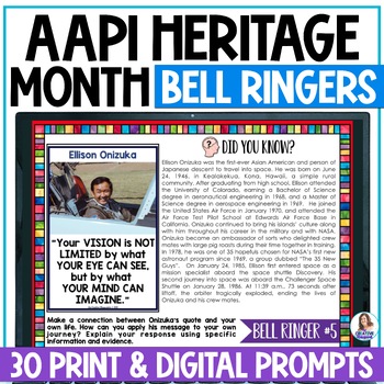 Preview of Asian American & Pacific Islander Month Bell Ringers - 30 AAPI Month BellRingers