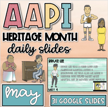 Preview of Asian American Pacific Islander Month Daily Slides | 2 Videos/Websites Each Day