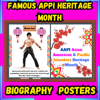 Preview of Asian American & Pacific Islanders Heritage Month Bio Bulletin Board Posters