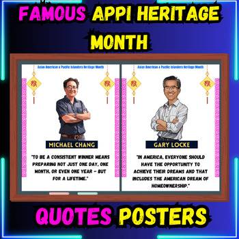 Preview of Asian American & Pacific Islanders Heritage Month Quotes Posters Bulletin Board