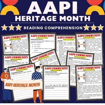 Preview of Asian American & Pacific Islanders Heritage Month Reading Comprehension Passages