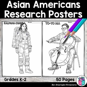 Preview of Asian American Pacific Islanders Research Posters, Coloring - Research Project