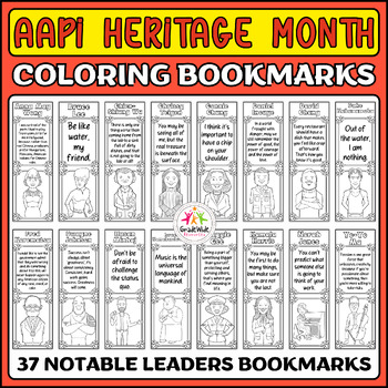 Preview of Asian American and Pacific Islander Coloring Bookmarks - AAPI Heritage Month