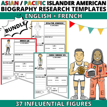Preview of Asian American and Pacific Islander, French & English Biography Research Project