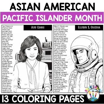 Preview of Asian American and Pacific Islander Heritage Month AAPI Coloring Pages Activity