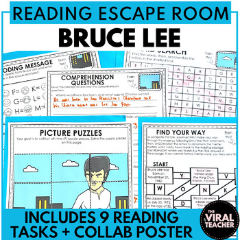 Preview of Asian American and Pacific Islander Heritage Month Reading Escape Room Bruce Lee
